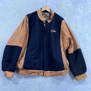 VTG Triumph Sportswear Jacket Wool Leather 90s Y2K Made In Canada‎ Vetements